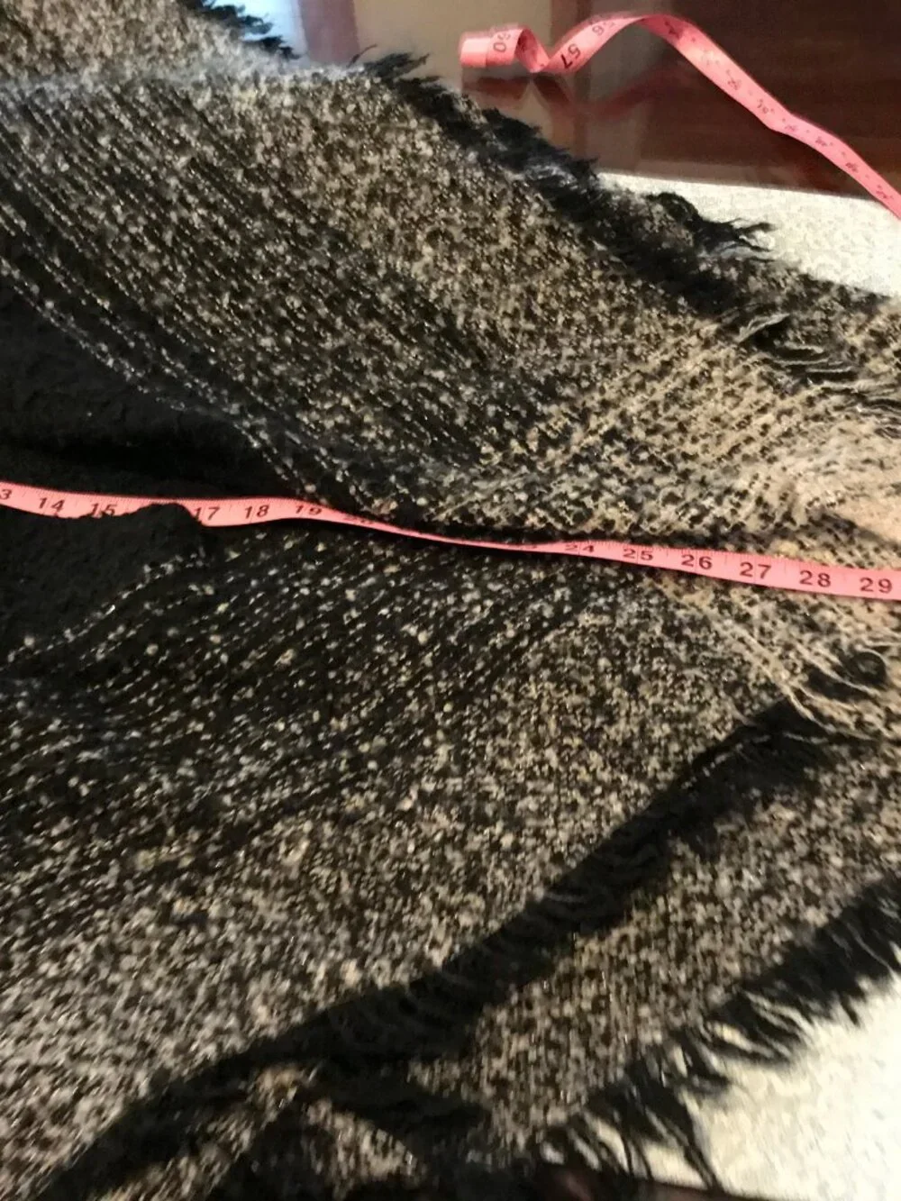 Accessory Street Black Hooded Fringed Cape Poncho Wrap One Size